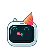 🥳 로봇, 파티, 귀여운, 스티커, 축하 telegram sticker