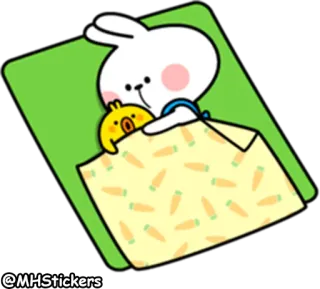 😴 @MHStickers กระต่าย, กระต่าย, ลูกเจี๊ยบ, การ์ตูน, น่ารัก, สัตว์, แครอท telegram sticker