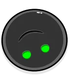 🙃 sad, upside down, gray, green eyes, emoji, sticker telegram sticker
