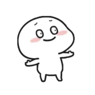 😳 desenho animado, personagem, fofo, sorrindo, feliz, simples telegram sticker