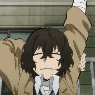 🖤 Dazai Osamu Bungou Stray Dogs anime, cartoon, bungou stray dogs, dazai osamu, character telegram sticker