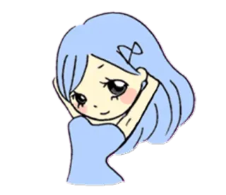 🙂 Anime, Mädchen, Süß, Cartoon, Kawaii telegram sticker
