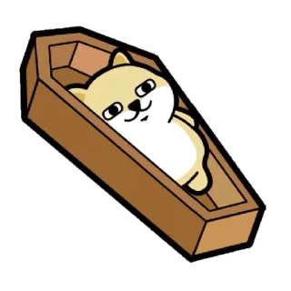 ✳️ dog, coffin, cartoon, animal, pet, meme, humor telegram sticker
