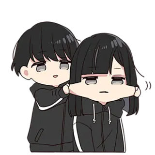 🥰 Anime, Chibi, Couple, Dessin animé telegram sticker