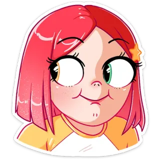👀 cartoon, girl, cute, character, sticker whatsapp sticker