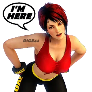 🙋 I'M HERE phụ nữ, thể dục, thể thao, tập thể dục telegram sticker