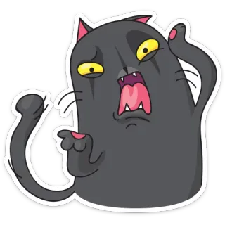 😨 gato, grosero, gesto, dibujo animado, animal, gracioso, expresión telegram sticker
