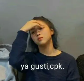 😑 ya gusti, cpk. kobieta, zmęczona, sfrustrowana, wyraz, indonezyjski telegram sticker