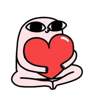 ❤️ หัวใจ, ความรัก, การ์ตูน, ตัวละคร, น่ารัก, สติกเกอร์ telegram sticker