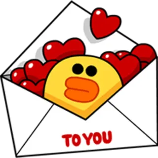 💌 TO YOU letra, corazones, amor, correo, lindo, dibujos animados whatsapp sticker