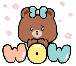 ⭐ WOW 곰, 귀여운, 와우, 스티커, 반응, 표정 telegram sticker