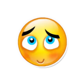 😥 emoji, smiley, rosto, expressão, fofo, feliz telegram sticker