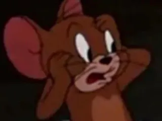 🖤 Jerry Mouse Tom and Jerry Dessin animé, Souris, Effrayé, Expression, Animation, Drôle whatsapp sticker