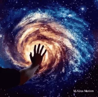 🤯 galaxia, espacio, universo, estrellas, nebulosa, mano telegram sticker