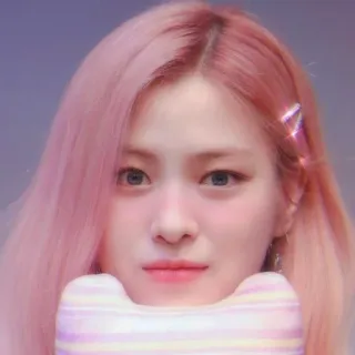 🌿 mulher, retrato, cabelo rosa, beleza, garota, coreana telegram sticker
