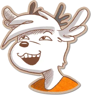 😺 Мультфильм, Олень, Иллюстрация, Наклейка telegram sticker