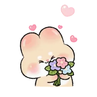 ⭐ 可爱, 卡哇伊, 爱心, 花, 兔子, 粉彩, 迷人 telegram sticker