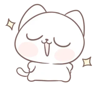 ⭐ 猫, 可爱, 开心, 卡通, 动物 whatsapp sticker