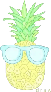 😎 pineapple, sunglasses, cartoon, fruit, tropical, summer, cool telegram sticker