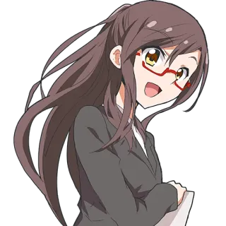 😁 Anime, Garota, Mulher, Óculos, Escritório, Negócios, Feliz telegram sticker
