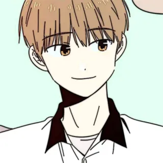 📜 dibujos animados, anime, sonriendo, retrato, chico telegram sticker