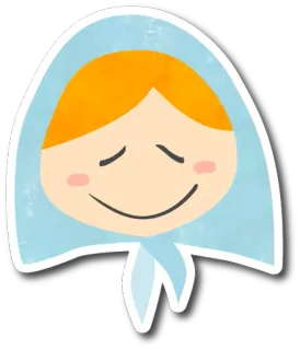 ☺ cartoon, character, smile, headscarf whatsapp sticker