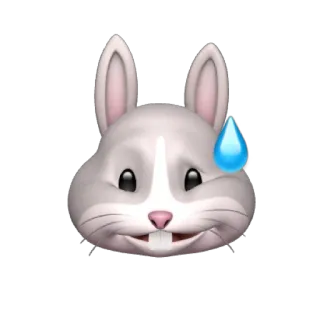 🐰 กระต่าย, อิโมจิ, เหงื่อ, น่ารัก, สัตว์ whatsapp sticker