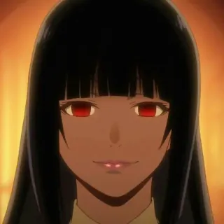 🥀 anime, mulher, retrato, garota, cabelo preto, olhos vermelhos telegram sticker