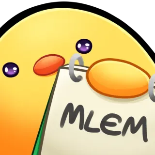 🐤 MLEM pegatina, mlem, lindo, amarillo, dibujos animados whatsapp sticker