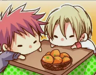😘 Anime, Chibi, Kawaii, Mignon, Oranges whatsapp sticker