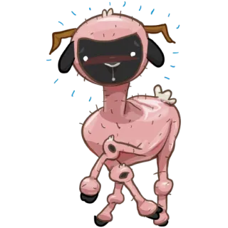 ✂ 동물, 양, 귀여운, 분홍색, 만화 telegram sticker