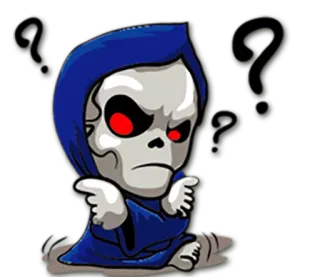 ❓ parca, muerte, esqueleto, dibujos animados, tenebroso, terror telegram sticker