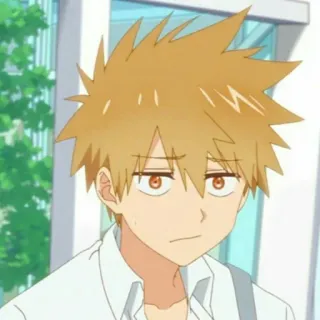 🔰 Anime, Chico, Retrato, Pelo naranja, Personaje de anime telegram sticker