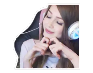 😍 여자, 게이머, 헤드폰, 하트, 미소, 소녀 whatsapp sticker
