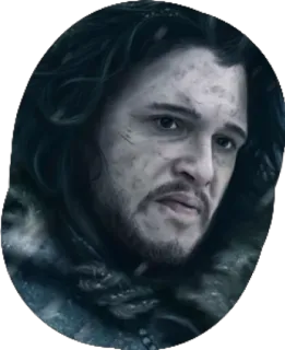 😐 Jon Snow Game of Thrones Jon Snow, Game of Thrones, fantasi, karakter, potret whatsapp sticker
