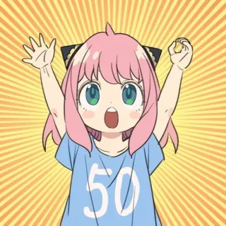 🌟 Anya Spy x Family 50 Anime, Spy x Family, Anya Forger, lindo, dibujos animados telegram sticker