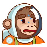 😰 aap, astronaut, ruimte, cartoon, dier telegram sticker