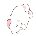 🤪 귀여운, 카와이, 토끼, 토끼, 동물, 졸린 telegram sticker