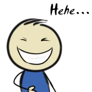 😆 Kreskówka, Szczęśliwy, Uśmiechnięty, Patyczak telegram sticker
