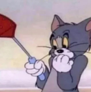 🌸 Tom Cat Tom and Jerry cartoon, kat, bezorgd, paraplu, Tom en Jerry whatsapp sticker