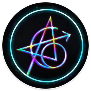 👌 abstrato, símbolo, círculo, seta, brilho, néon, gráfico, design telegram sticker
