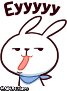 😝 Eyyyyy Hase, Aufkleber, Cartoon, Tier, süß telegram sticker