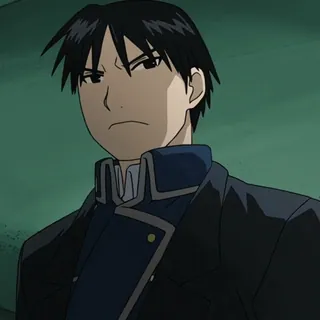 💙 Roy Mustang Fullmetal Alchemist roy mustang, fullmetal alchemist, anime, manga, fma, military uniform, anime boy, reaction telegram sticker
