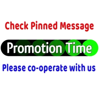 📣 Check Pinned Message
Promotion Time
Please co-operate with us promotion, message, coopération whatsapp sticker