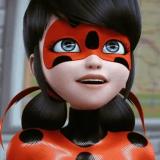 😊 Ladybug Miraculous: Tales of Ladybug & Cat Noir ladybug, miraculous ladybug, cartoon, superhero, mask, red, black whatsapp sticker