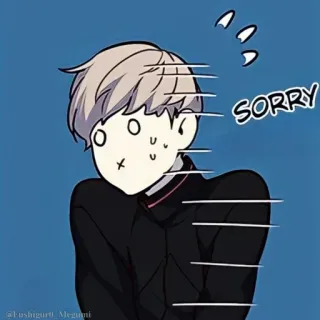 🌩 SORRY Аниме, Извини, Извинения, Мультфильм, Выражение, Мужчина, Эмоция whatsapp sticker