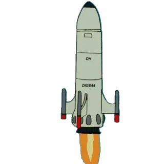 🚀 DH, DIGE44 rocket, space, transportation, vehicle, cartoon telegram sticker