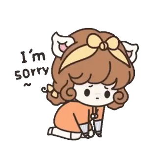 👧 I'm sorry Мультфильм, Извинение, Грустный, Милый, Персонаж, Медведь telegram sticker