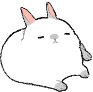 😏 Hase, Kaninchen, Tier, süß, weiß, sitzend telegram sticker