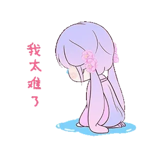 😢 搞太晚了 triste, llorando, anime, kawaii, molesto, lágrimas telegram sticker